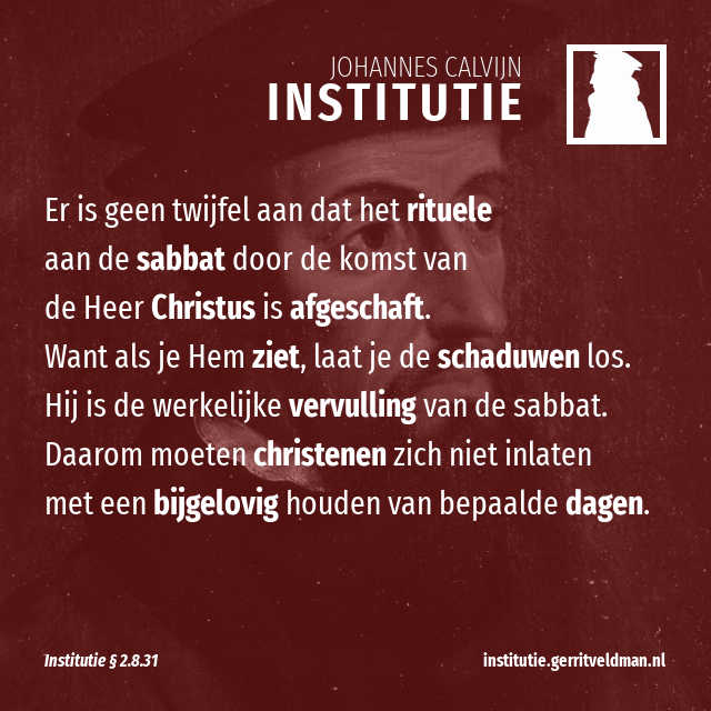 2.8.31 – De sabbat als schaduw is in Christus vervuld